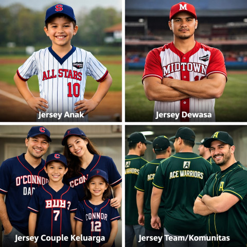 Jersey Baseball Bordir Custom Mataram Premium Quality