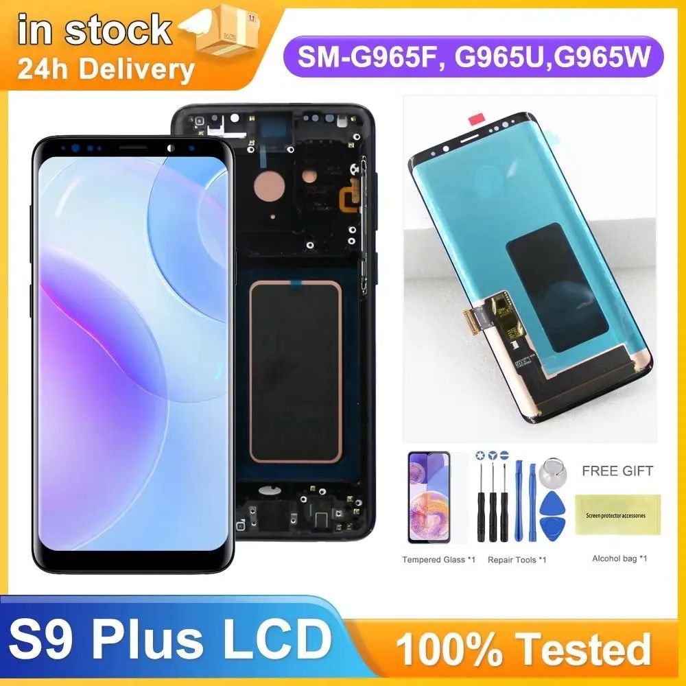 Super AMOLED Screen Assembly for Samsung Galaxy S9 Plus Lcd splay gital Touch Screen with Frame Asse