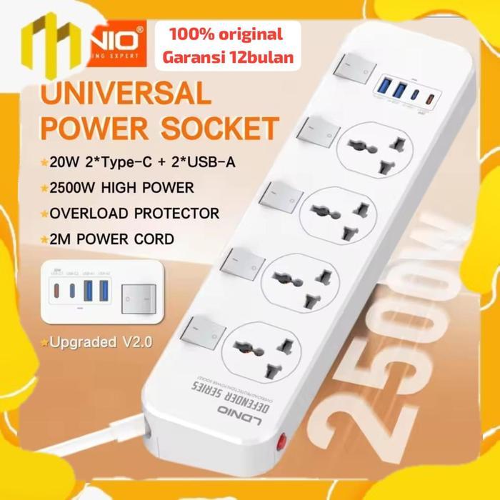 PowerBuild LDNIO SC4408 stop kontak colokan listrik universal & USB fast charger - 4408C