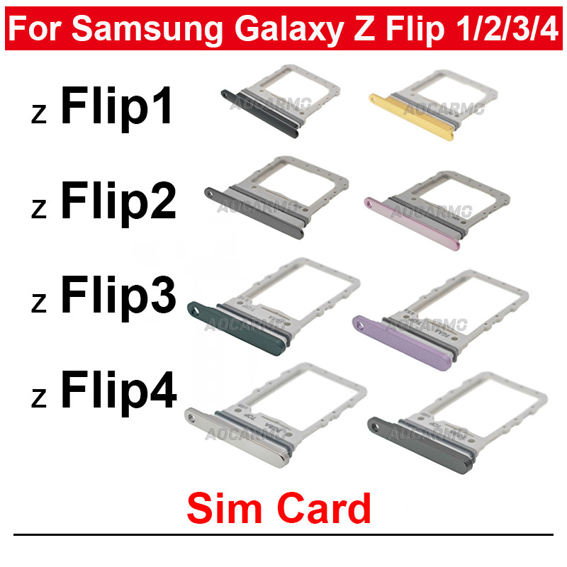 For Samsung Galaxy Z Flip 1 2 3 4 Z Flip2 Flip3 Flip4 Sim Card F7000 F7070 F7110 Sim Tray Holder Slo