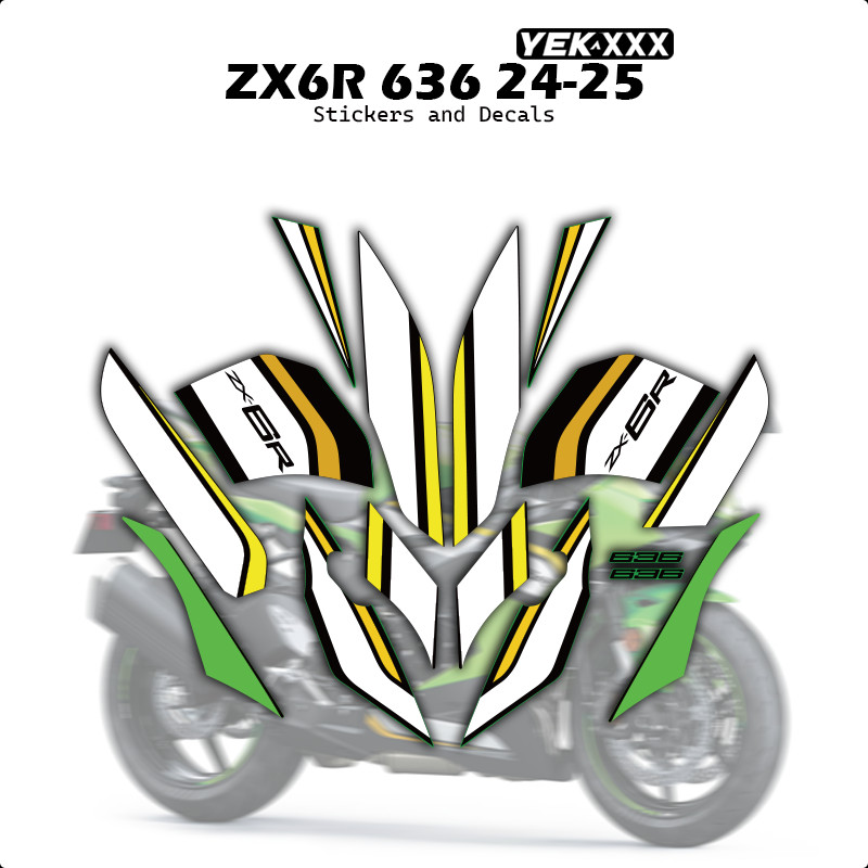 ZX6R 636 2025 New For  Kawasaki ZX-6R 2024-2025 Fairing Decal Sticker Set - al Factory Replica