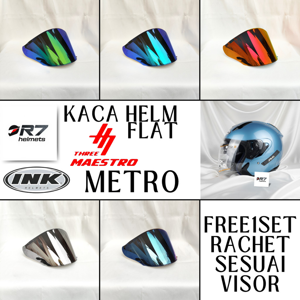 Kaca Helm INK METRO metro2 Visor Helmet FLAT free Rachet Three maestro iridium murah tm2