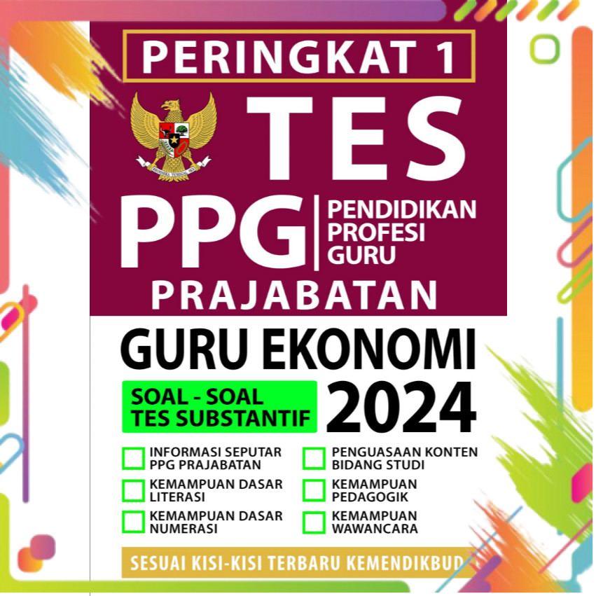 BEST SELLER BUKU PERINGKAT 1 TES PPG PRAJABATAN GURU EKONOMI 2024 IDO207 PASTI LULUS