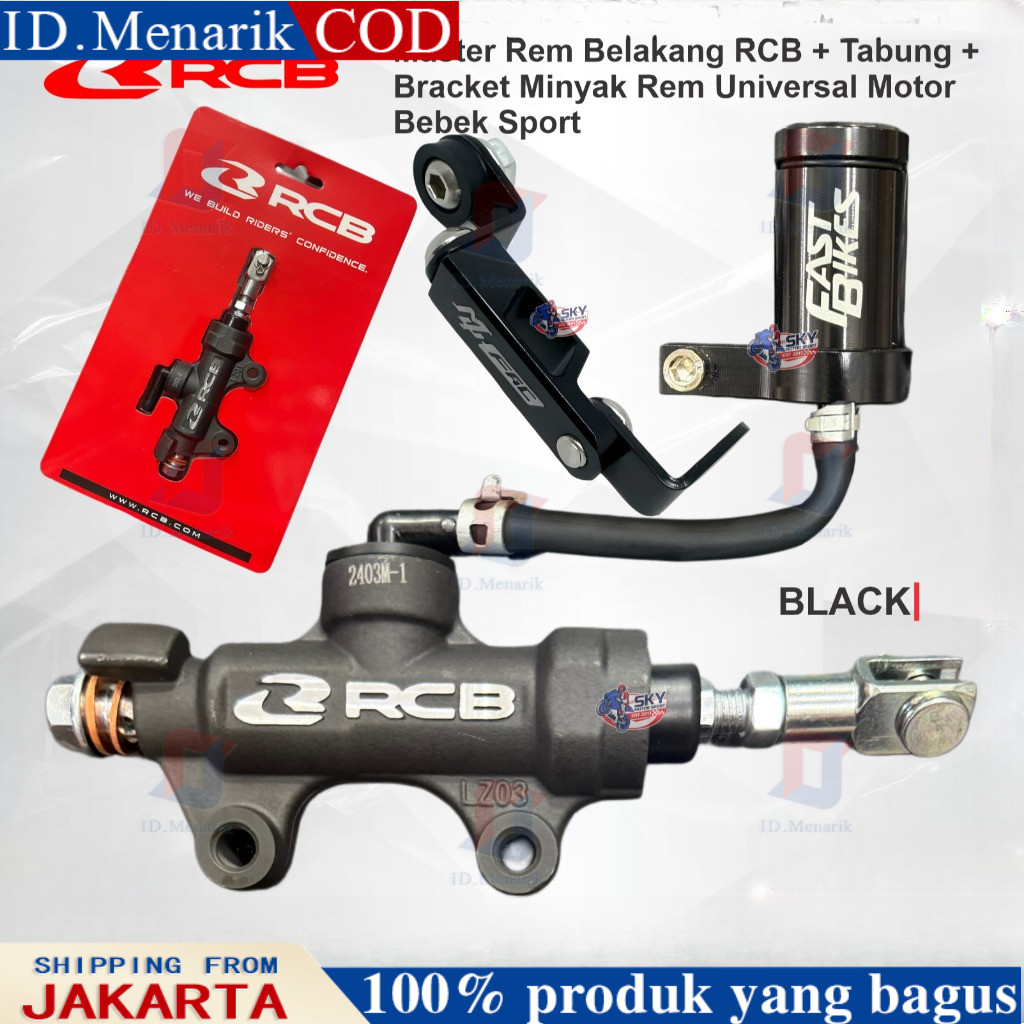 Master Rem Belakang RCB + Tabung + Bracket Minyak Rem Mufac Universal Tonjokan Semua Motor Sport Beb