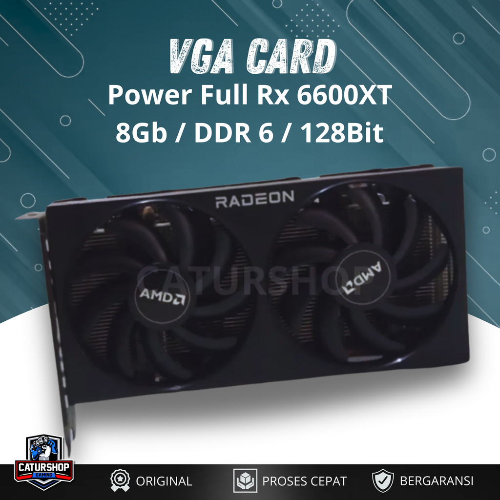 VGA AMD Power Color RX 6600XT 8GB 128BIT DDR6 / VGA Card RX6600XT 8 GB / Bekas