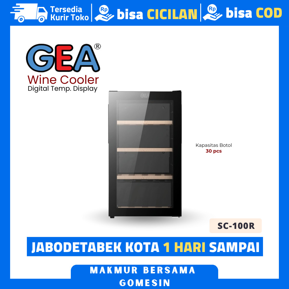 Display Cooler Mini Gea SC-100R Kulkas Mini Pendingin Minuman 1 Pintu