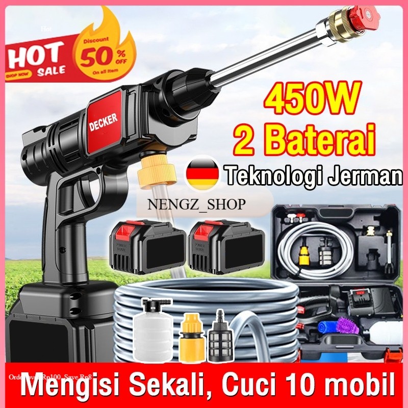 DECKER Jet Cleaner Cuci Mobil 998V 130Bar Mesin Peralatan Mesin Alat Cuci Motor Mobil Mini Portable 