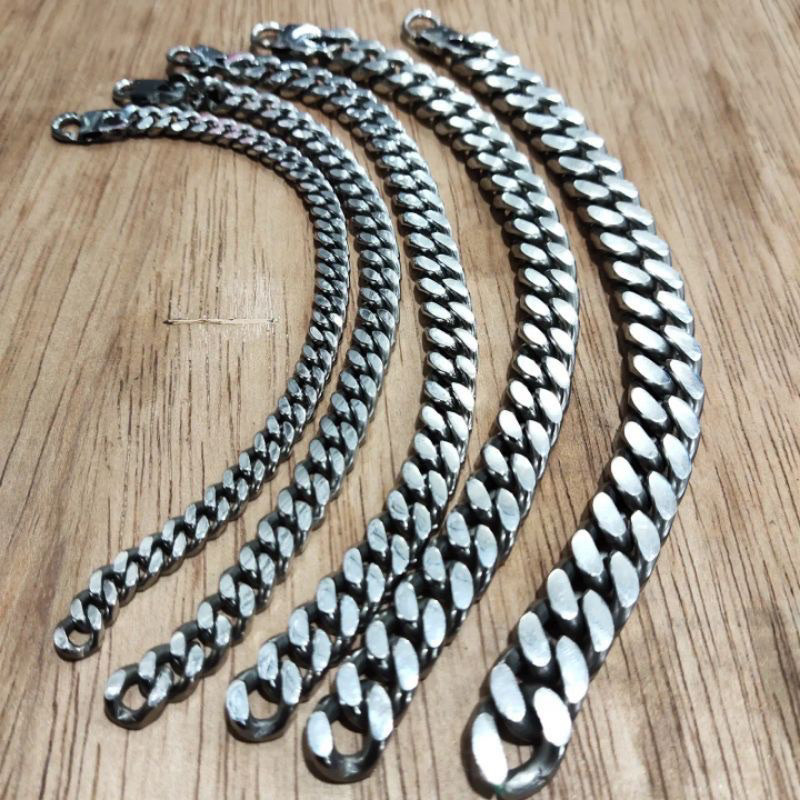 (MGS) gelang rantai Titanium anti karat / gelang perempuan maupun laki-laki / gelang rantai pria ant