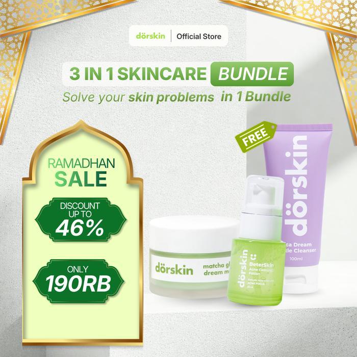 Dorskin Buy 2 Get 1 Set Basic Skincare - Betterskin Acne Calming Serum Potion - Matcha Glow Dream Mo