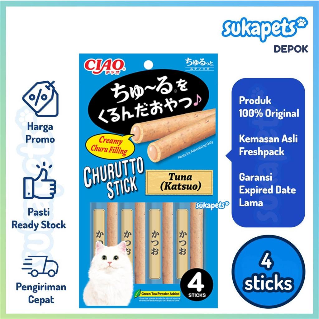 Ciao Churutto Stick Katsuo Formula Snack Kucing 4 Sticks