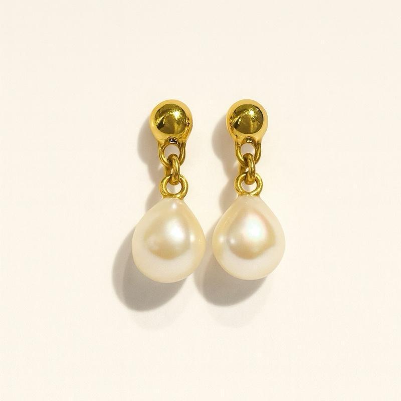 (non) LILARA Giwang Emas Titik Mutiara Laut Asli Lombok