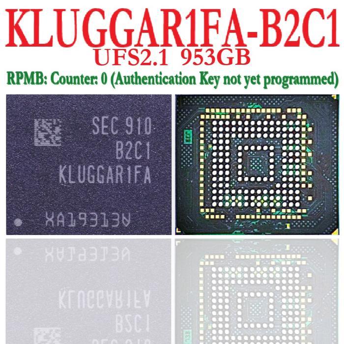 IC KLUGGAR1FA B2C1 KLUG KLU UFS 2.1 uMCP BGA153 Samsung Universal Flash Storage 1TB - RPMB NOT CLEAN