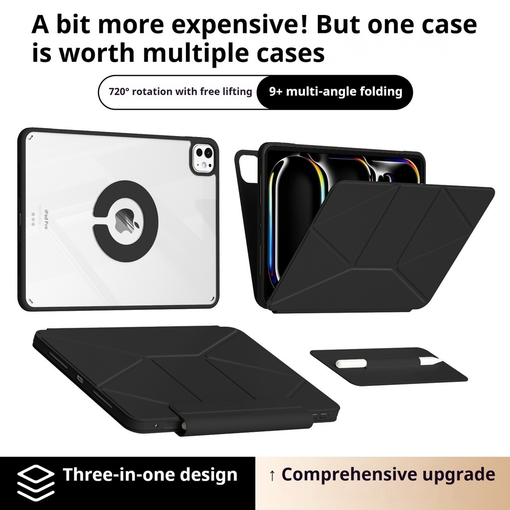 RBP iPad 10/11th Increase Height Bracket Case, Rotate 360° Detachable Transparent Back Case iPad Pro