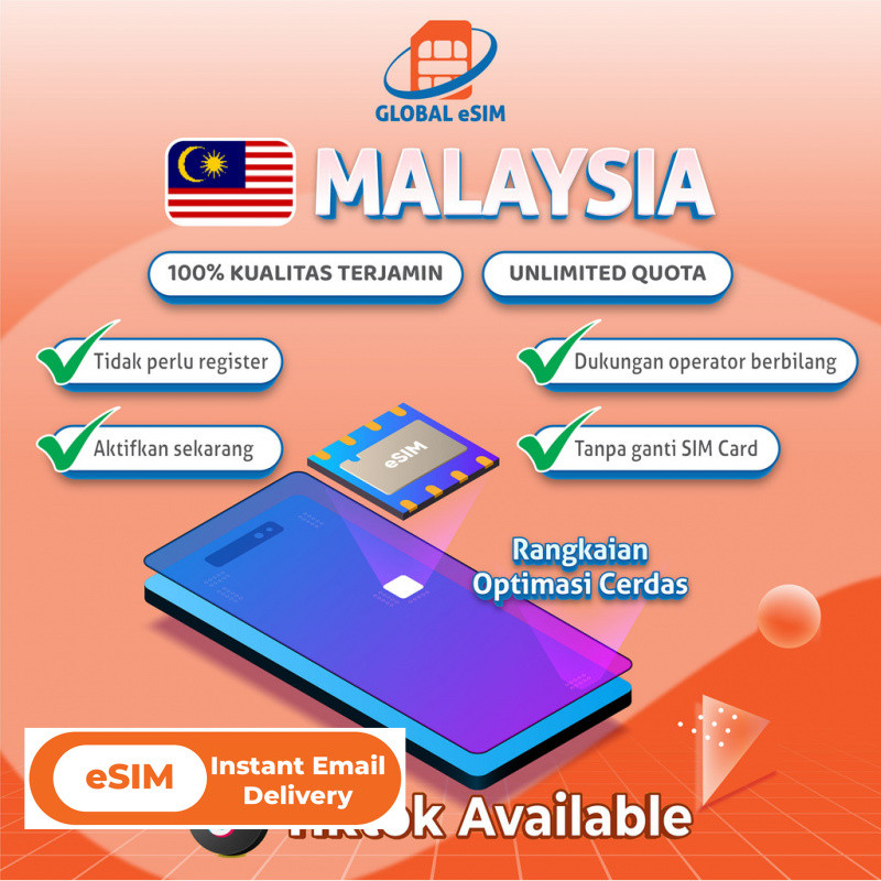 GlobaleSIM eSIM Malaysia Local Internet Daily Unlimited Internet Data| Travel eSIM Malaysia Kuala Lu
