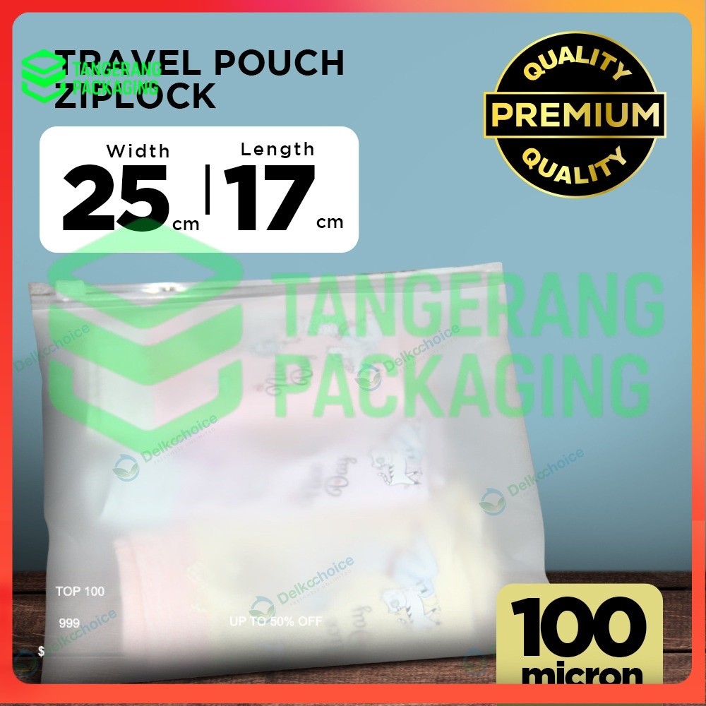 Travel Pouch Organizer Zip Premium |Zipper Storage Bag Satuan 25x17