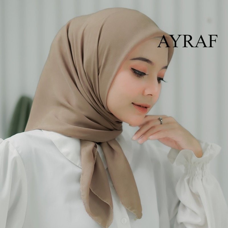 hijab segiempat bella square bahan pollycotton size 110x110/hijab kerudung bella square warna coklat