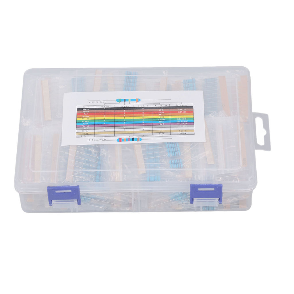 86 Values Resistor Kit High Accuracy Metal Film Resistor Low Noise Stable Pulse Load with Storage Bo
