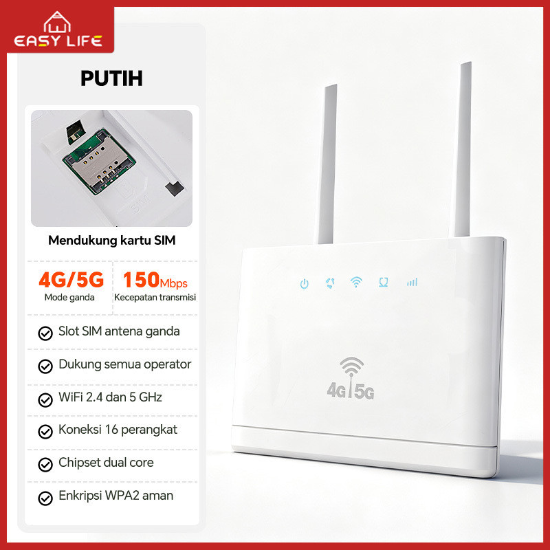 READY Easylife Modem nirkabel 4G/5G T99 dengan 2/6 antena dan slot kartu SIM untuk fungsi router Wi-