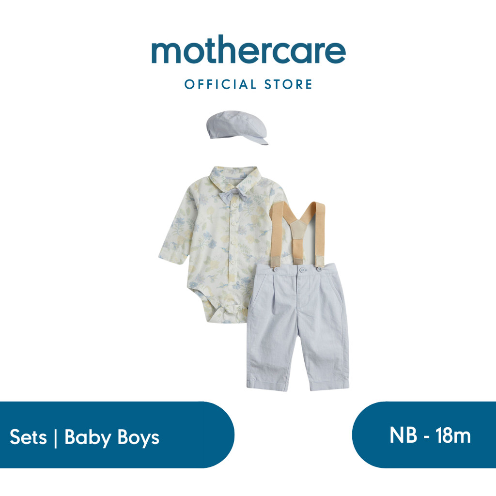 Mothercare Cotton 3-Piece Outfit - Set Baju Bayi Laki-laki (Multi)