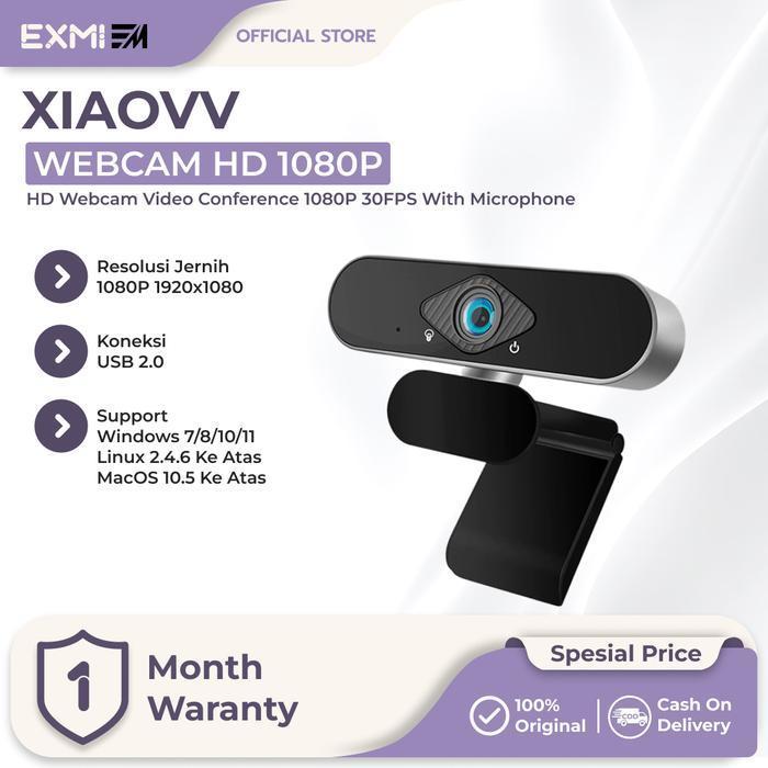 Xiaovv USB Camera Webcam Vlogging 1080p | Webcam PC Komputer with Mic