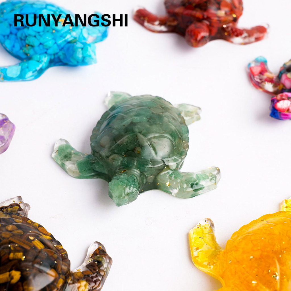 1PC Natural Crystal Stone sea turtle Statue Reiki Stone Tortoise Figurine Amulet Fengshui Sculpture 