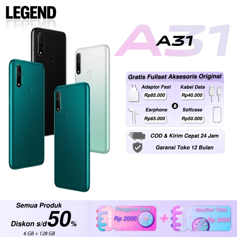 HP A31 8/256GB Second Original 4G Dual SIM Grosir Garansi 1 Tahun