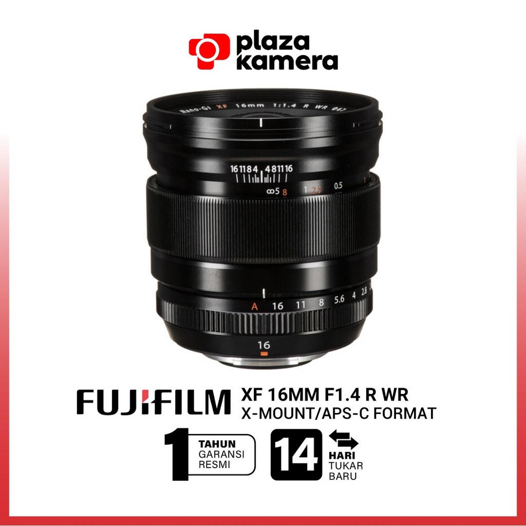 Lensa Fujinon XF 16mm f/1.4 R WR Fujifilm X-Mount APS-C Fujinon 16mm Lens