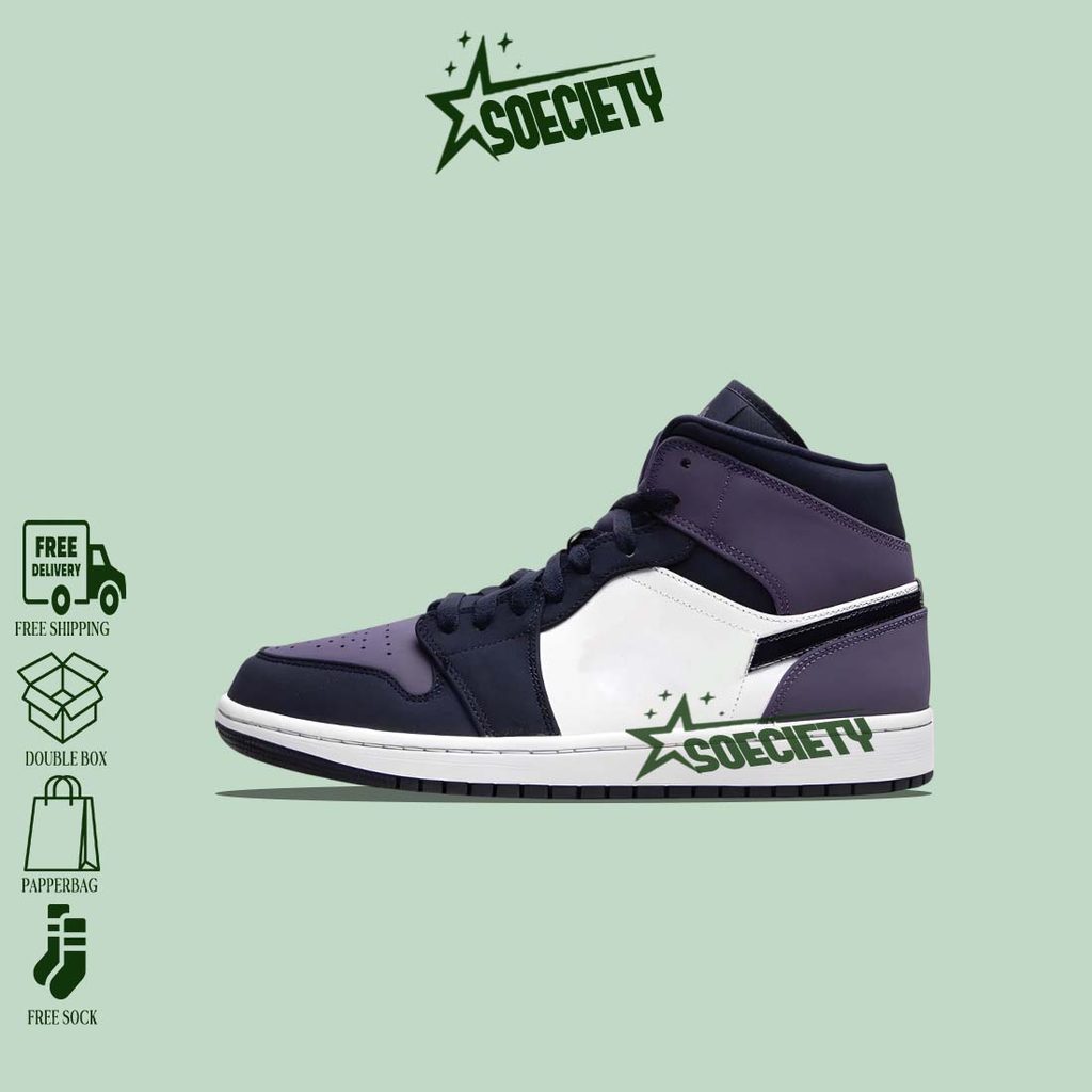 Sepatu Sneakers Nike Air Jordan 1 Mid Purple BNIB Unisex