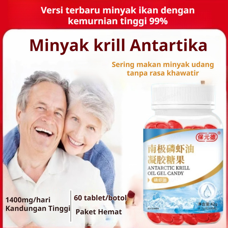 Minyak Krill/Kualitas Premium dari Antartika/Krill Oil/Omega-3/Kesehatan Jantung/Tidur Nyenyak/Astax