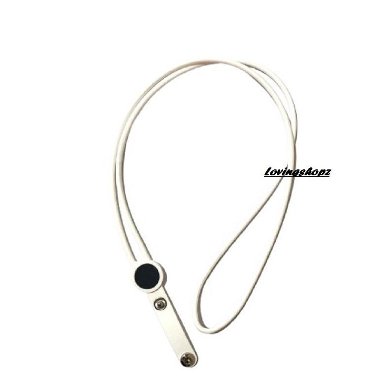 Tali Id Card Karet Kancing, Tali gantungan untuk id card - Putih