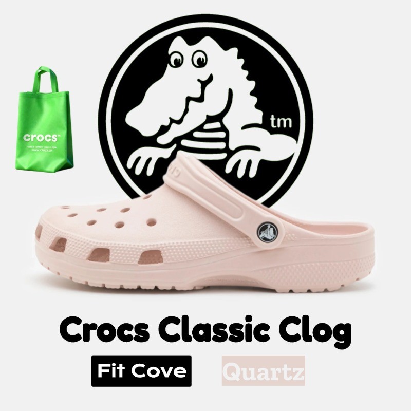 FitCove Crocs Original Unisex Classic Clog-Quartz,Sandal crocs wanita,crocs classic clog