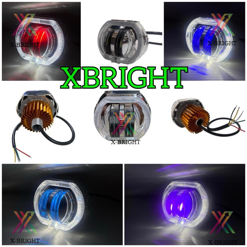 Projie Ala Biled Projie Led Daimaker 2 Mata Angel + Devil Led Putih-Kuning