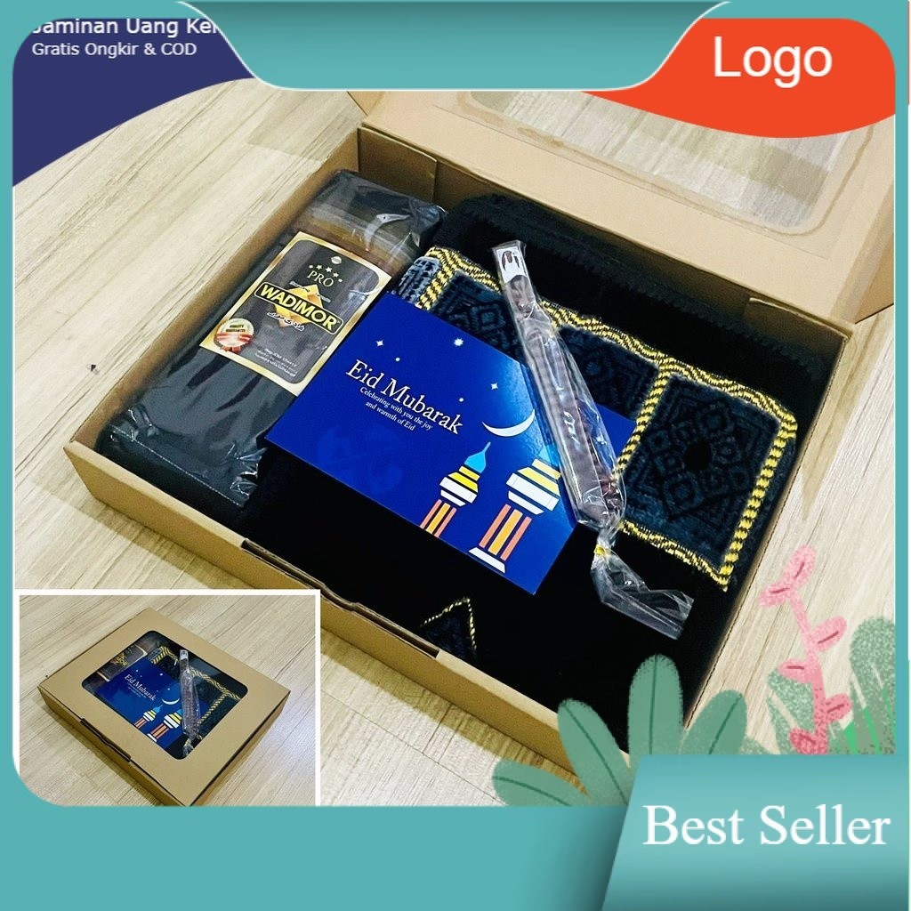 PAKET KOMPLIT HAMPERS SARUNG TENUN WADIMOR DAN SAJADAH TURKI BLUDRU TEBAL, FREE TASBIH ORIGINAL BRAN