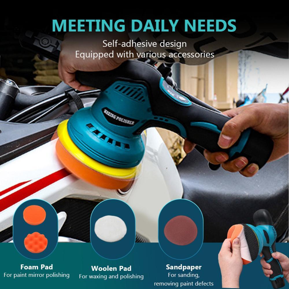 Mesin Poles Mobil Cordless 5inch Car Polisher 8 Kecepatan Variable Alat Poles Body Motor Waxer Detai
