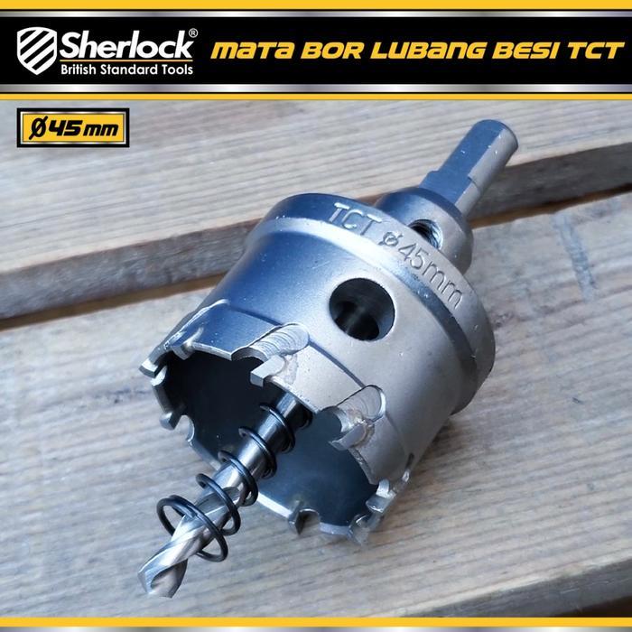 Sherlock Hole Saw TCT for Stainless Steel Mata Bor Besi Keras Pembolong Plat Baja ukuran 45 MM - 45 