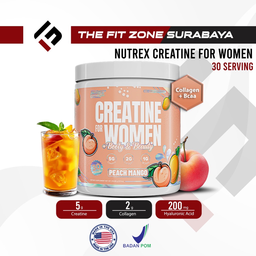 ORIGINAL Nutrex Creatine For Women 315 Gram 30 Servings Suplemen Fitness Kreatin Collagen Suplemen