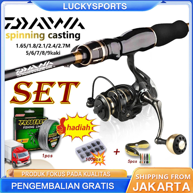 Set Joran Pancing Set Lengkap Set DAIWA Pancing dan Gulungan Pancing Serat Karbon Set Pancing