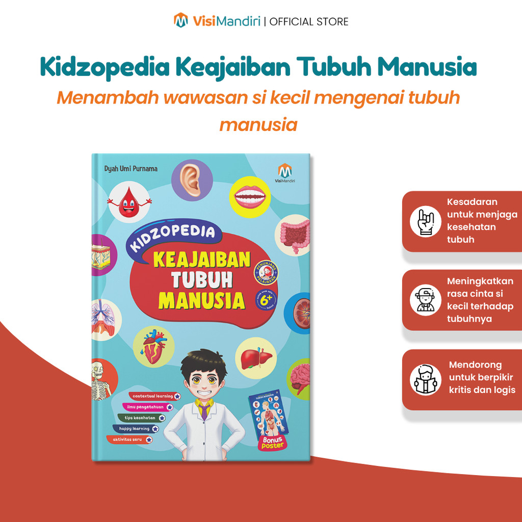 Buku Sains Anak - Kidzopedia Keajaiban Tubuh Manusia - Hard Cover - Ziyadbooks