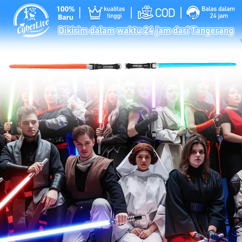 2pcs Pedang Lampu Star Lightsaber Star Wars Pedang Starwars Mainan Cahaya Mainan Teleskopik Pedang L