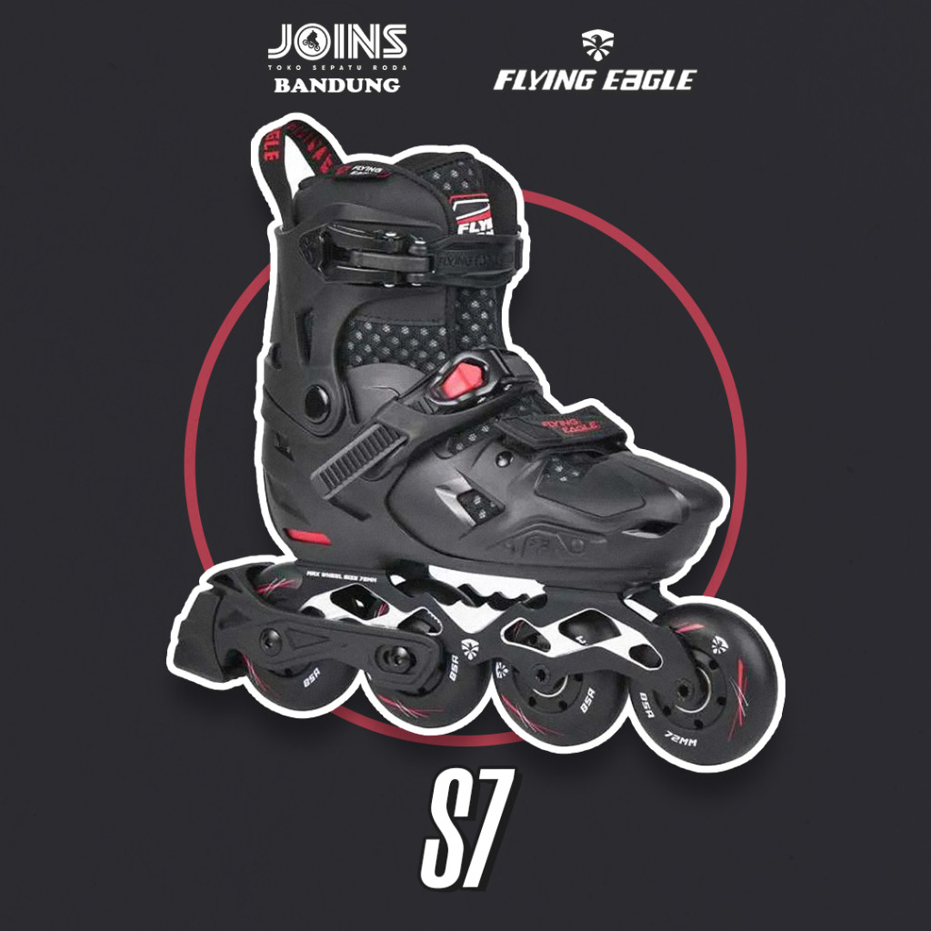 Sepatu Roda Inline Skate Anak Flying Eagle S7 BLACK