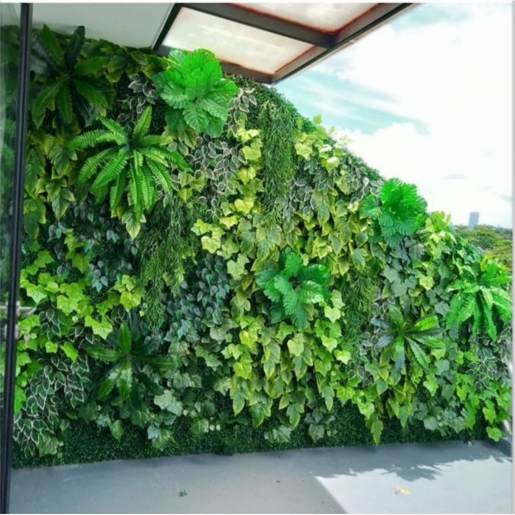 Promo Dekorasi Dinding Tanaman Palsu Vertical Garden Sintetis