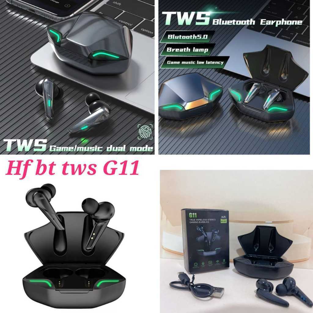 HF BT TWS G11 / Headset Bluetooth Gaming Wireless Earphone Low Latency Earbuds Waterproof Headphone 