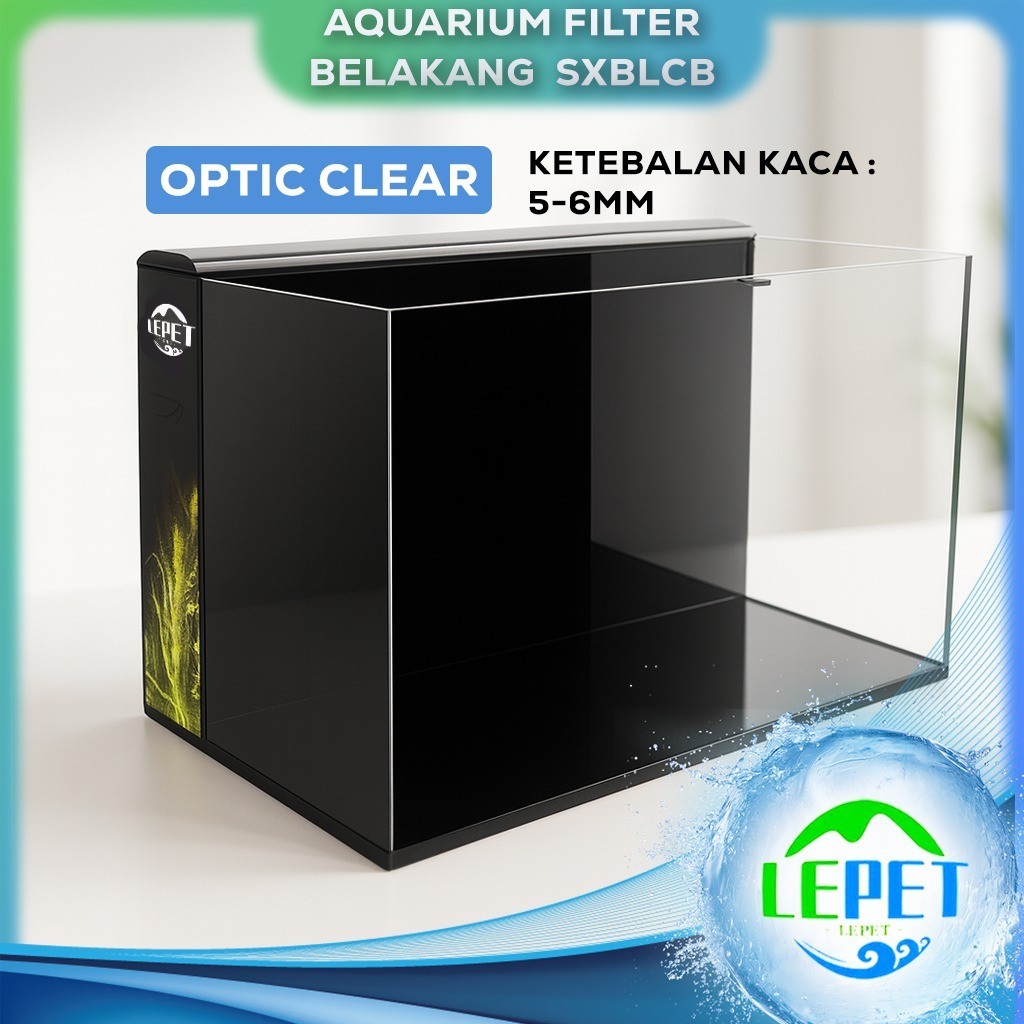 LEPET Akuarium Ikan SXBLCB40/50G/60/80 Tangki Ikan bahan kaca OPTIC CLEAR