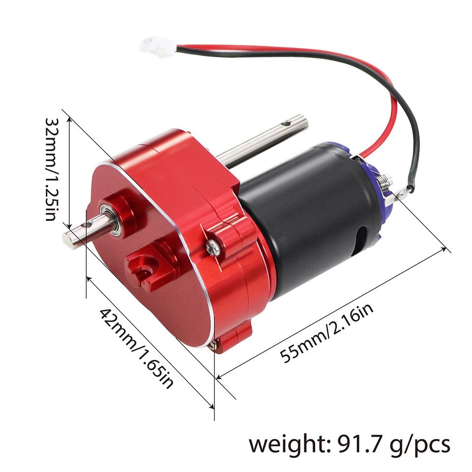 MN82 Metal Transmission Metal Gearbox with 370 Brushed Motor for 1/12 RC Crawler Car MN78 MN82s MN16