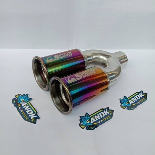 Knalpot Racing Suara/Bass Mobil Spoon Cabang Pelangi UNIVERSAL MOBIL