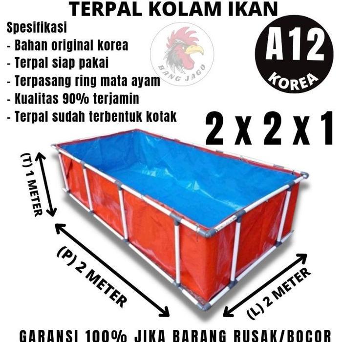 Termurah A12 A8 2mx2mx1m / TARPAL / TERPAL KOLAM IKAN KOTAK MINIMALIS TERPAL - A8, 2x2x1