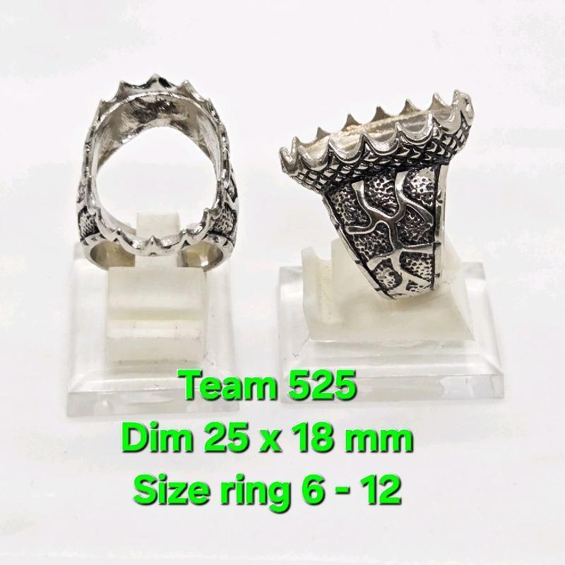 Ring emban kwanjing cirebonan dim 25x18 cakar / emban pirus alpaka super 525 eceran termurah