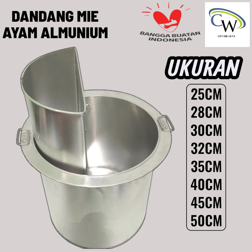 Dandang Mie Ayam BakMie (SEKAT ANAK) Tong Mie Alumunium Tebal 1 MM Tahan Lama Kitchenware