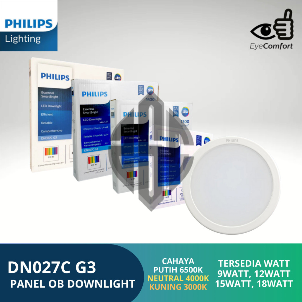 PHILIPS DN027C 9W 12W 15W 18W LAMPU DOWNLIGHT PANEL OUTBOW G2 DN 027 C