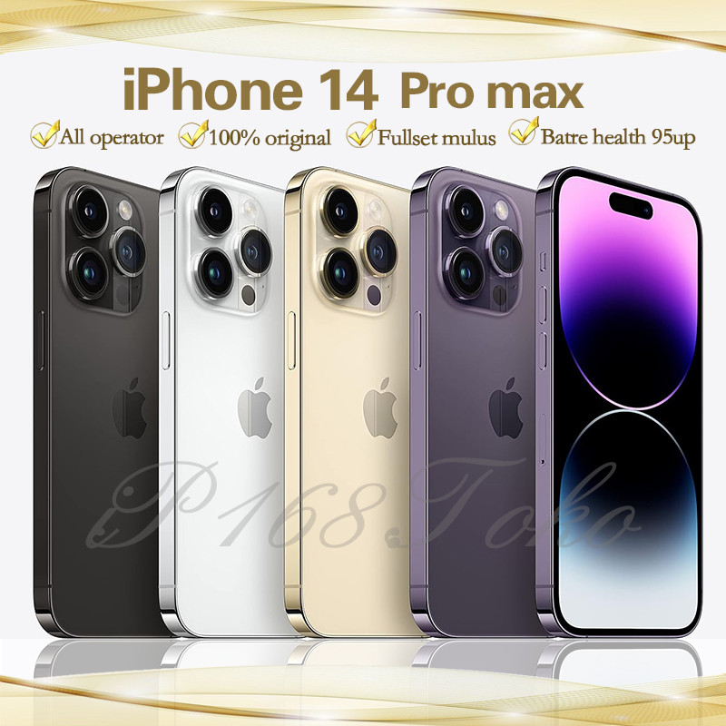 iPhone 14 Pro Max 128GB 256GB Full Set Second Inter Mulus 100% Original